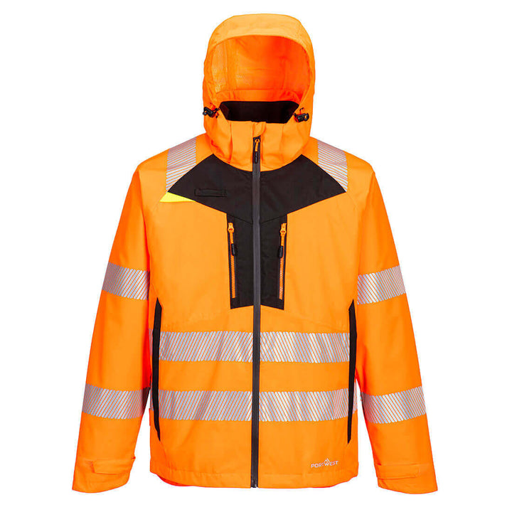 Portwest DX466 DX4 Hi-Vis Waterproof 4-in-1 Jacket Orange/Black Main#colour_orange-black