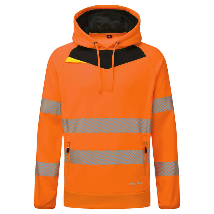 Portwest DX483 DX4 Hi-Vis Overhead Hoodie Orange/Black Main#colour_orange-black