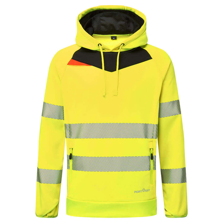 Portwest DX483 DX4 Hi-Vis Overhead Hoodie Yellow/Black Main#colour_yellow-black