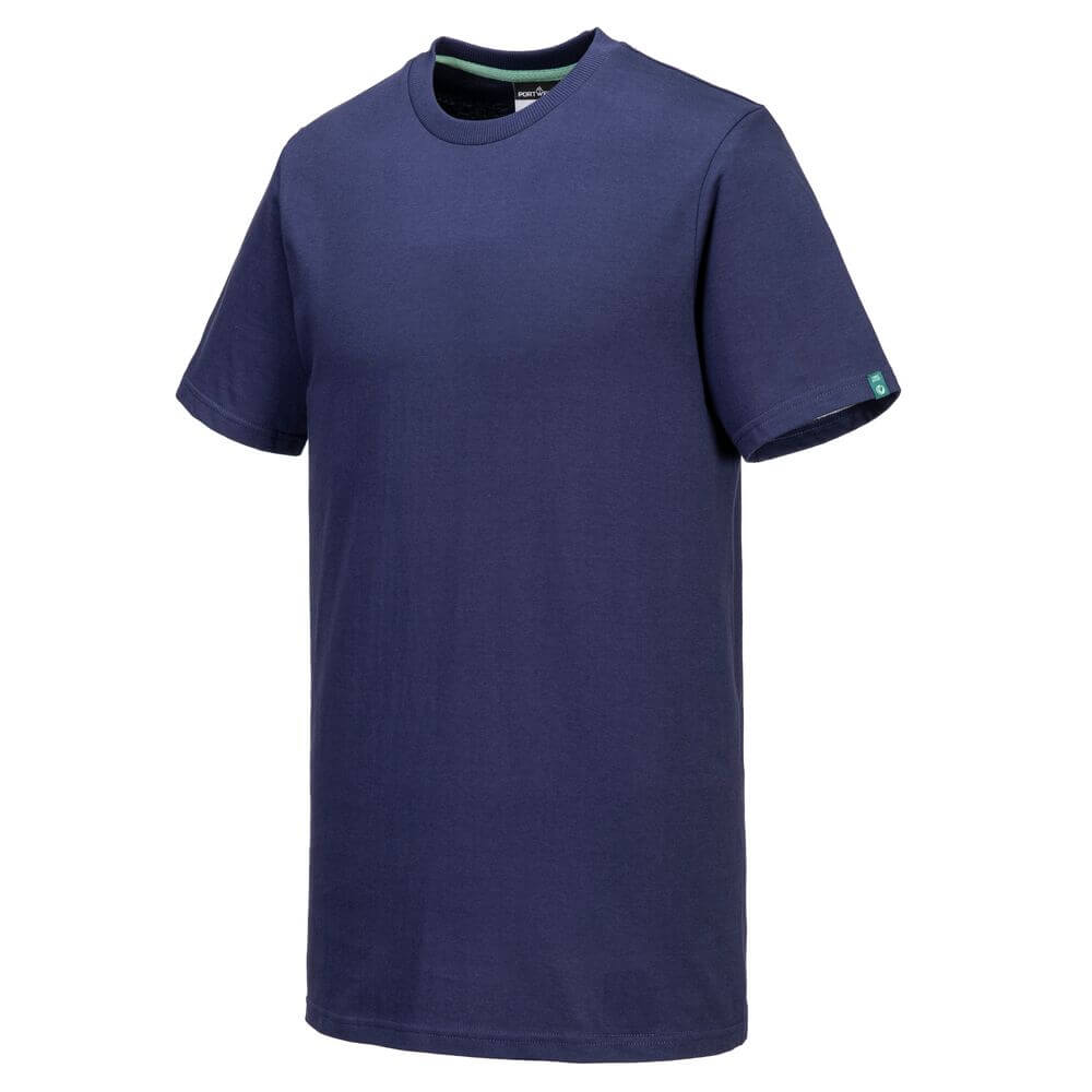 Portwest EC195 Organic Cotton Recyclable T-Shirt Navy Image 2#colour_navy