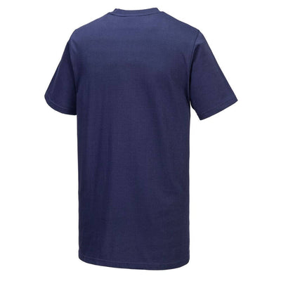 Portwest EC195 Organic Cotton Recyclable T-Shirt Navy Image 3#colour_navy