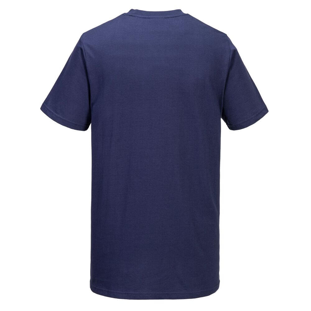 Portwest EC195 Organic Cotton Recyclable T-Shirt Navy Rear#colour_navy