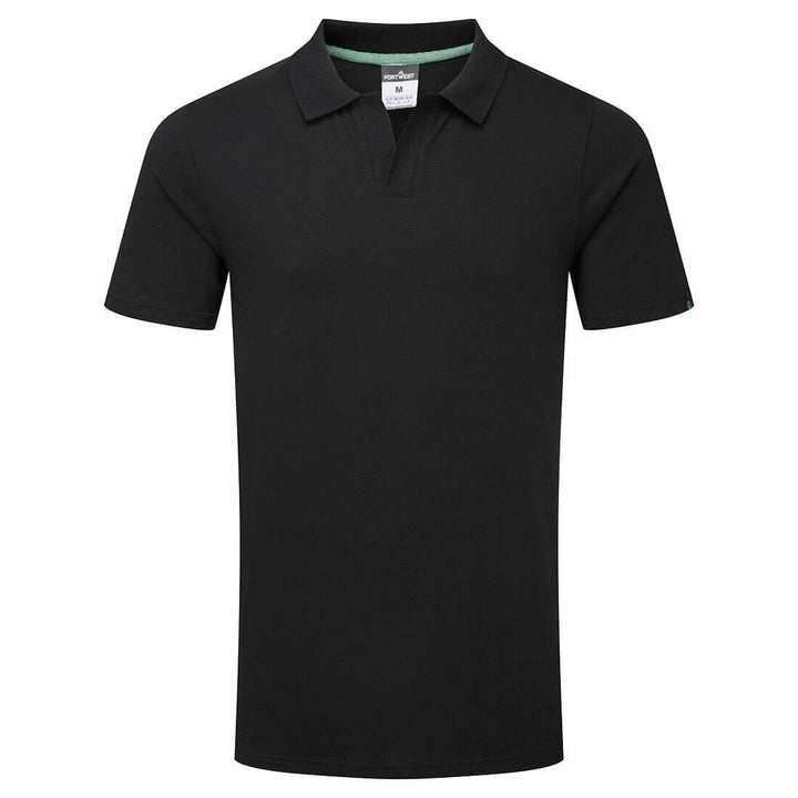 Portwest EC210 Organic Cotton Recyclable Polo Shirt Black Main#colour_black