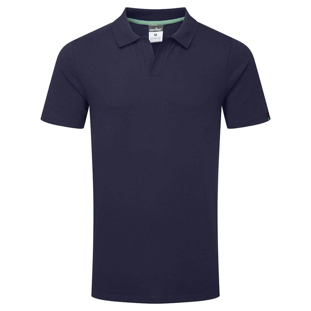 Portwest EC210 Organic Cotton Recyclable Polo Shirt Navy Main#colour_navy