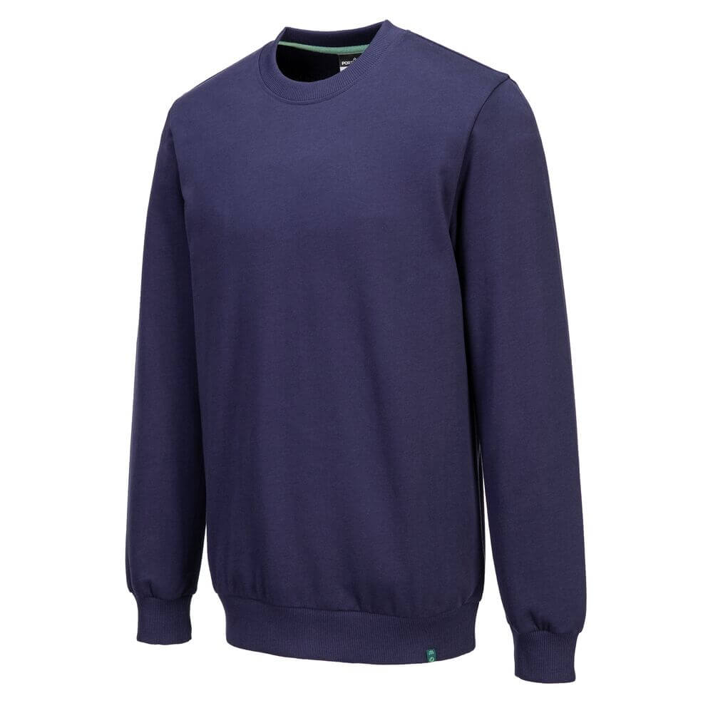 Portwest EC300 Organic Cotton Recyclable Sweatshirt Navy Image 2#colour_navy