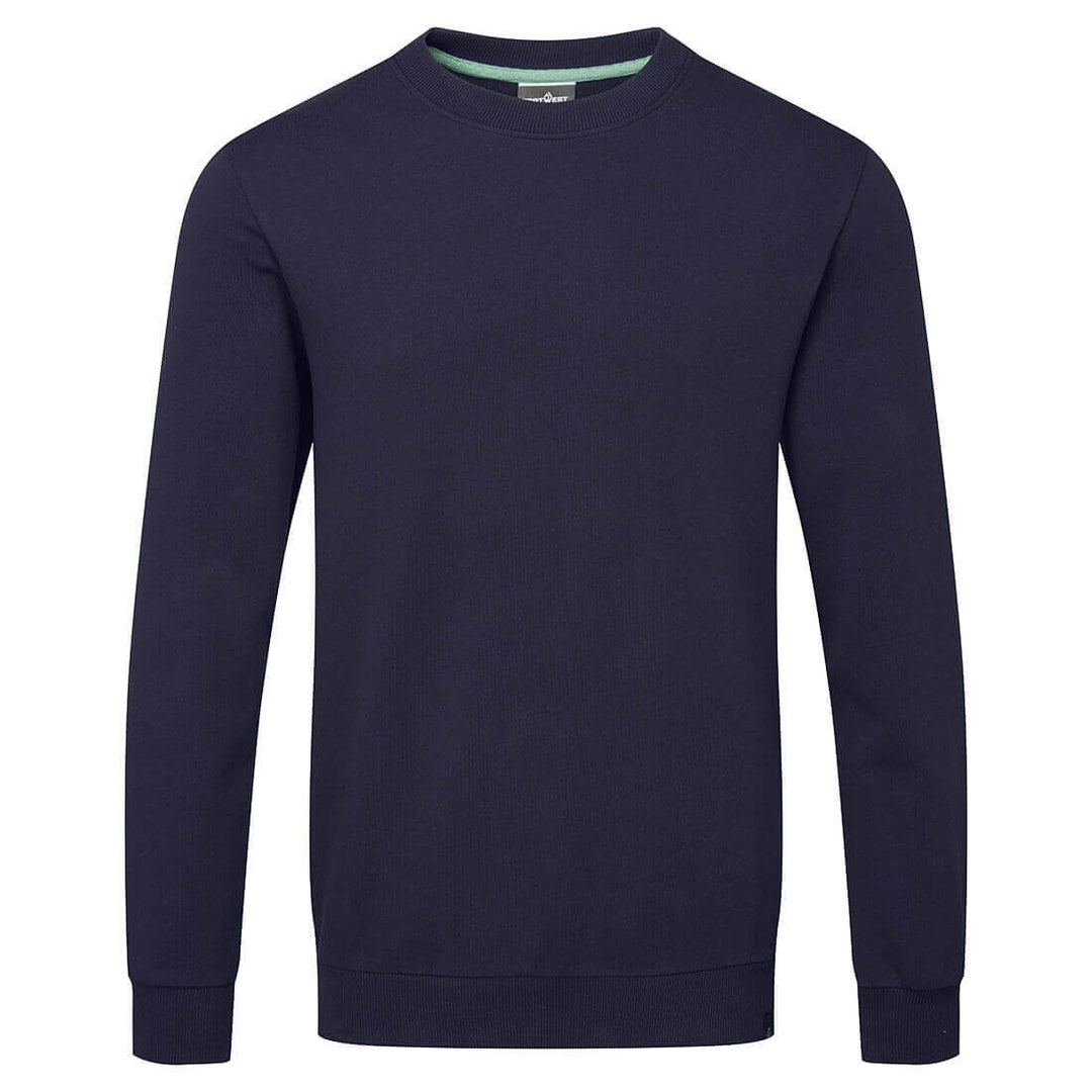 Portwest EC300 Organic Cotton Recyclable Sweatshirt Navy Main#colour_navy