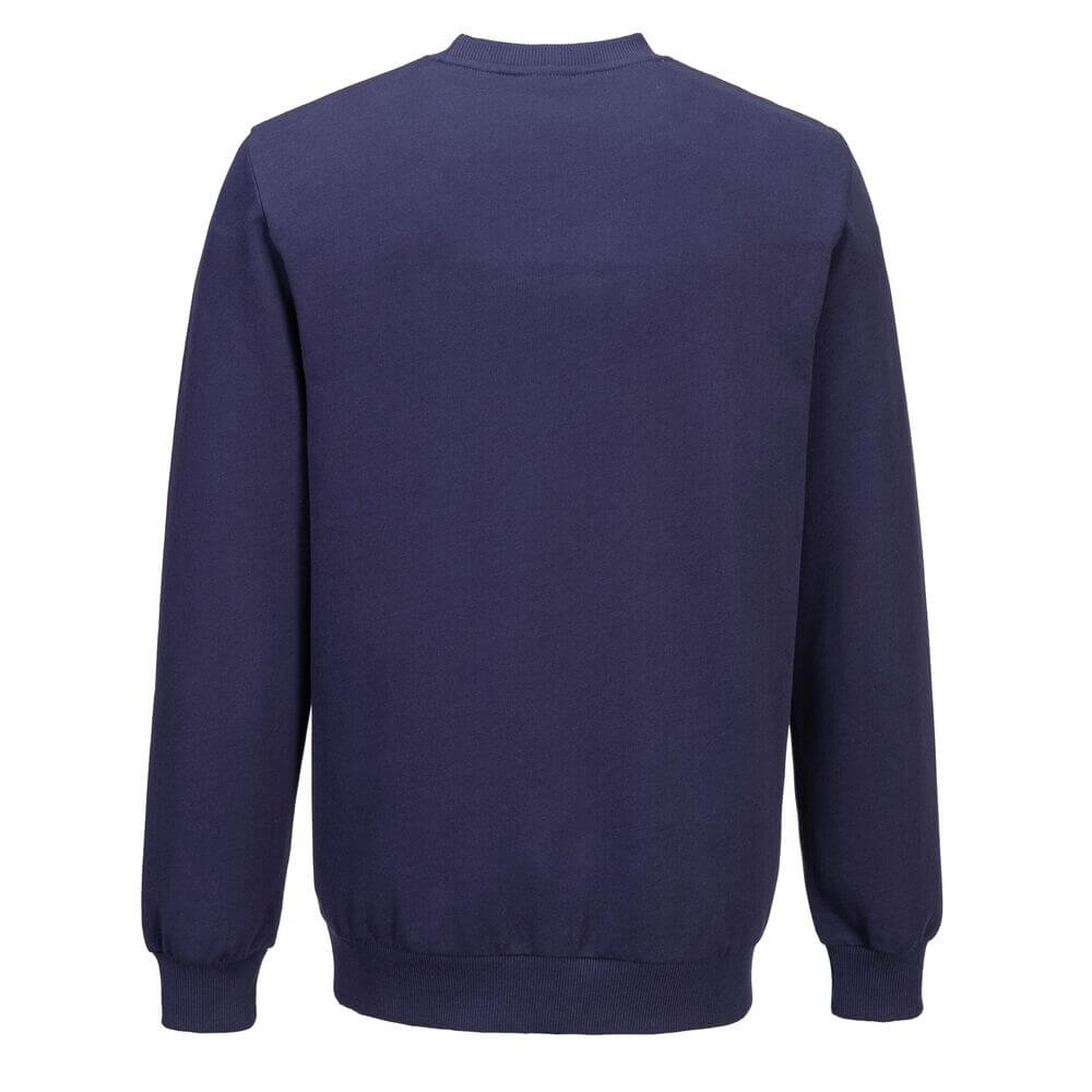 Portwest EC300 Organic Cotton Recyclable Sweatshirt Navy Rear#colour_navy