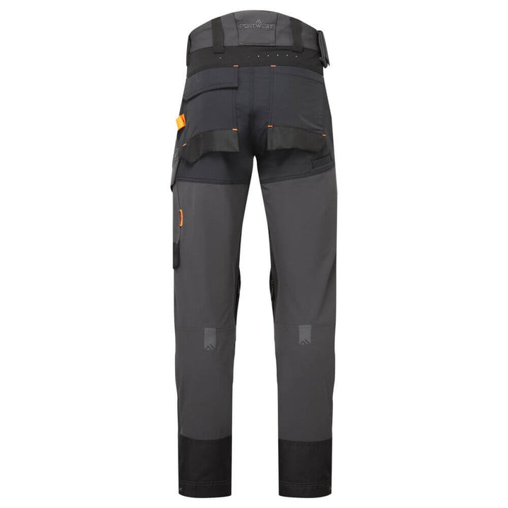 Portwest EV441 EV4 Stretch Service Trousers Metal Grey Rear#colour_metal-grey