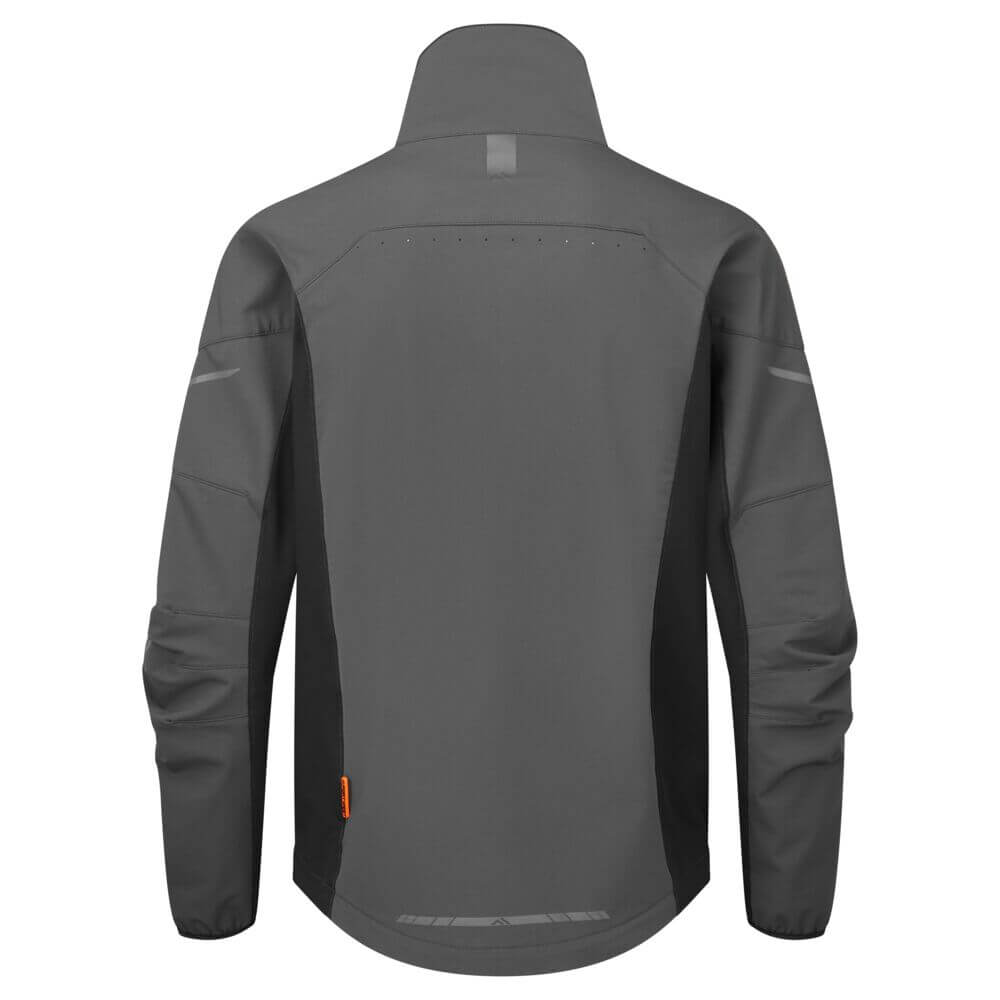 Portwest EV475 EV4 Stretch Work Jacket Metal Grey Rear#colour_metal-grey