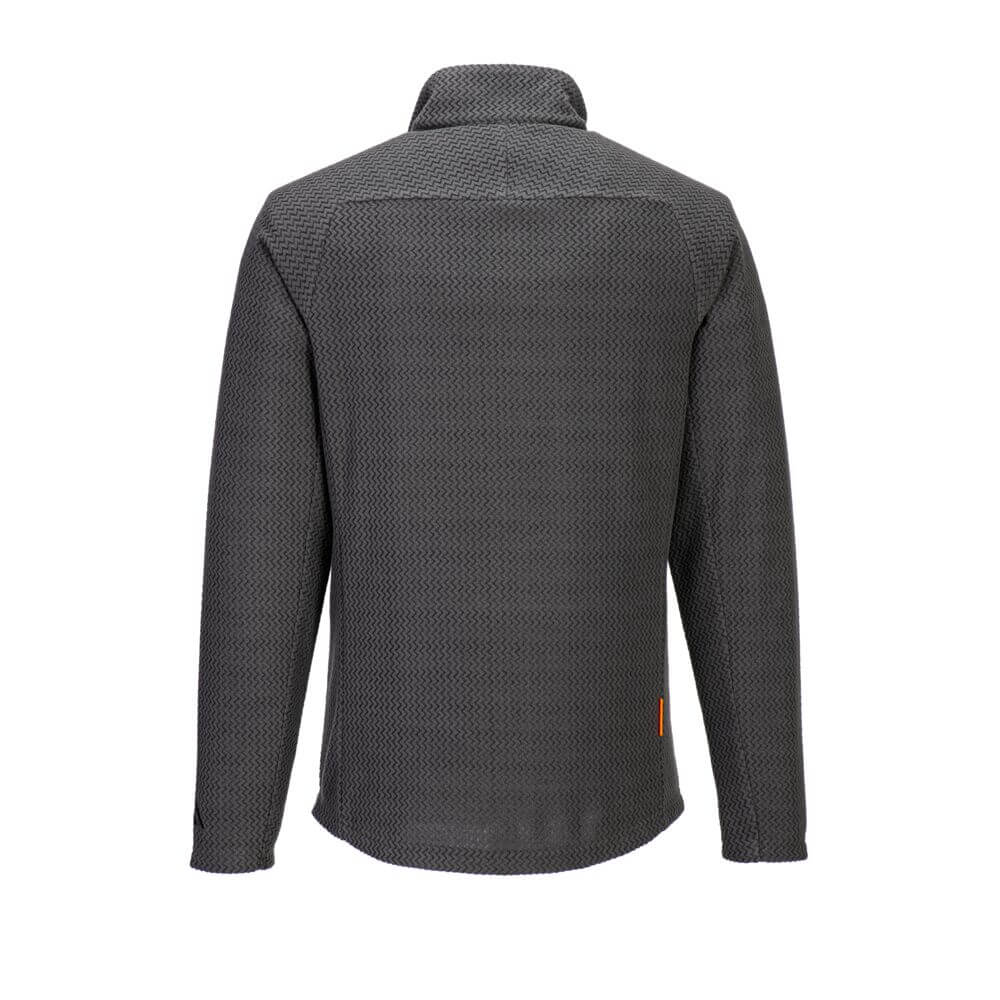 Portwest EV480 EV4 Textured Slim Fit Stretch Fleece Metal Grey Rear#colour_metal-grey