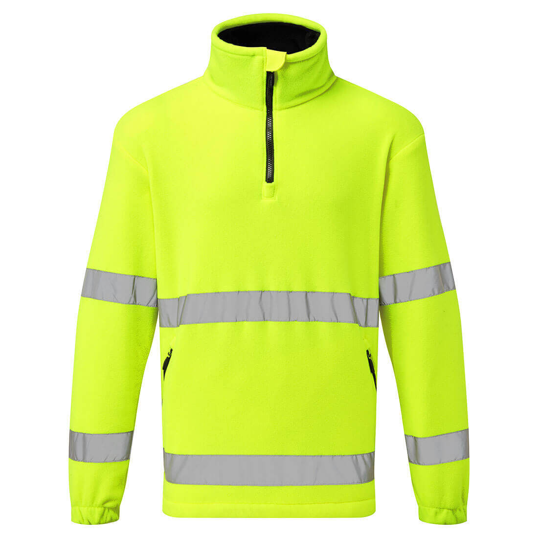 Portwest F302 Hi-Vis 1/2 Zip Anti-Pilling Durable Fleece Yellow Main#colour_yellow