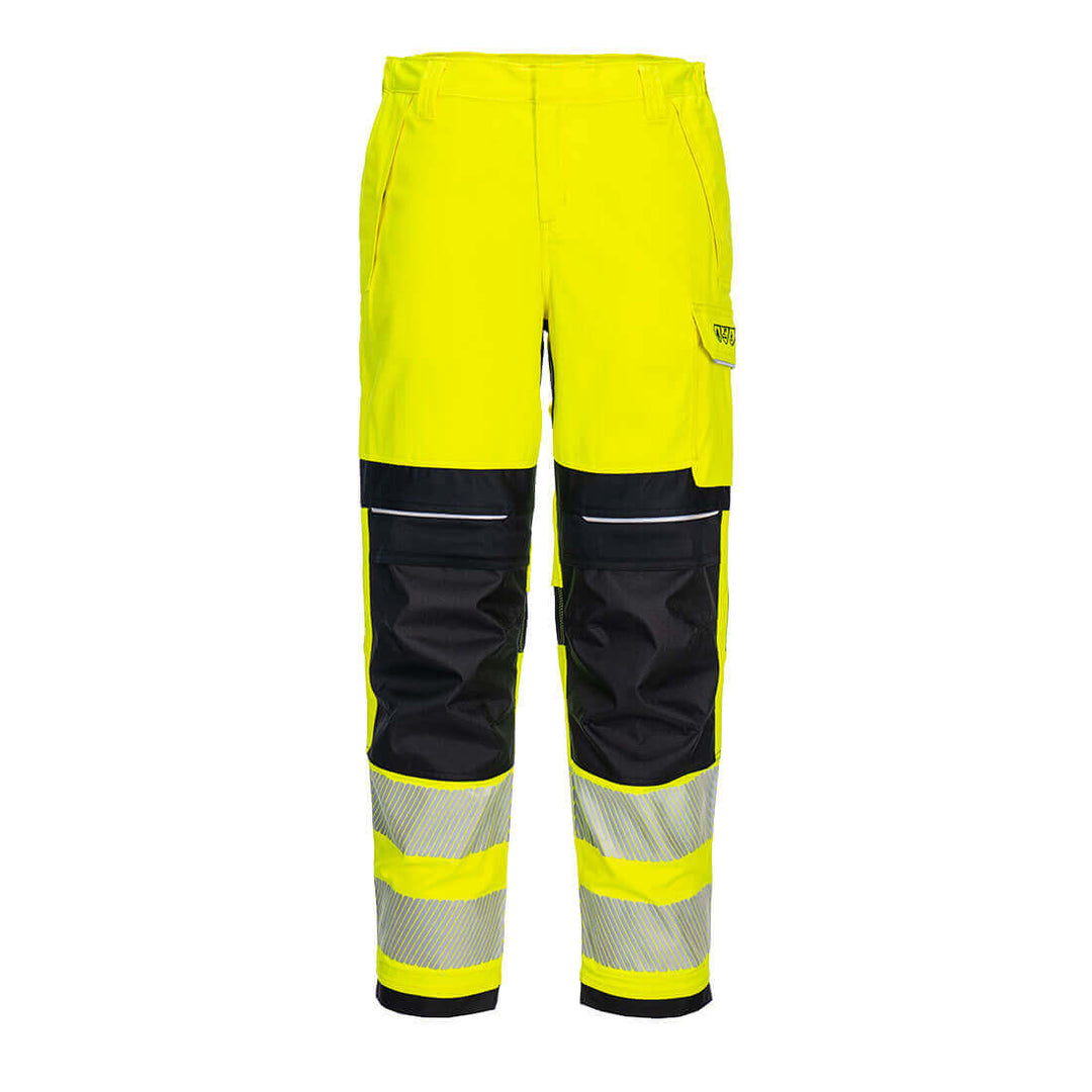 Portwest FR409 PW3 Inherent FR Hi-Vis Womens Work Trousers Yellow/Black Main#colour_yellow-black