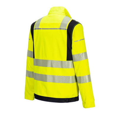 Portwest FR714 PW3 FR Hi-Vis Work Jacket Yellow/Black Image 3#colour_yellow-black