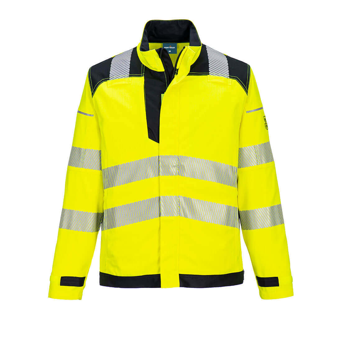 Portwest FR714 PW3 FR Hi-Vis Work Jacket Yellow/Black Main#colour_yellow-black