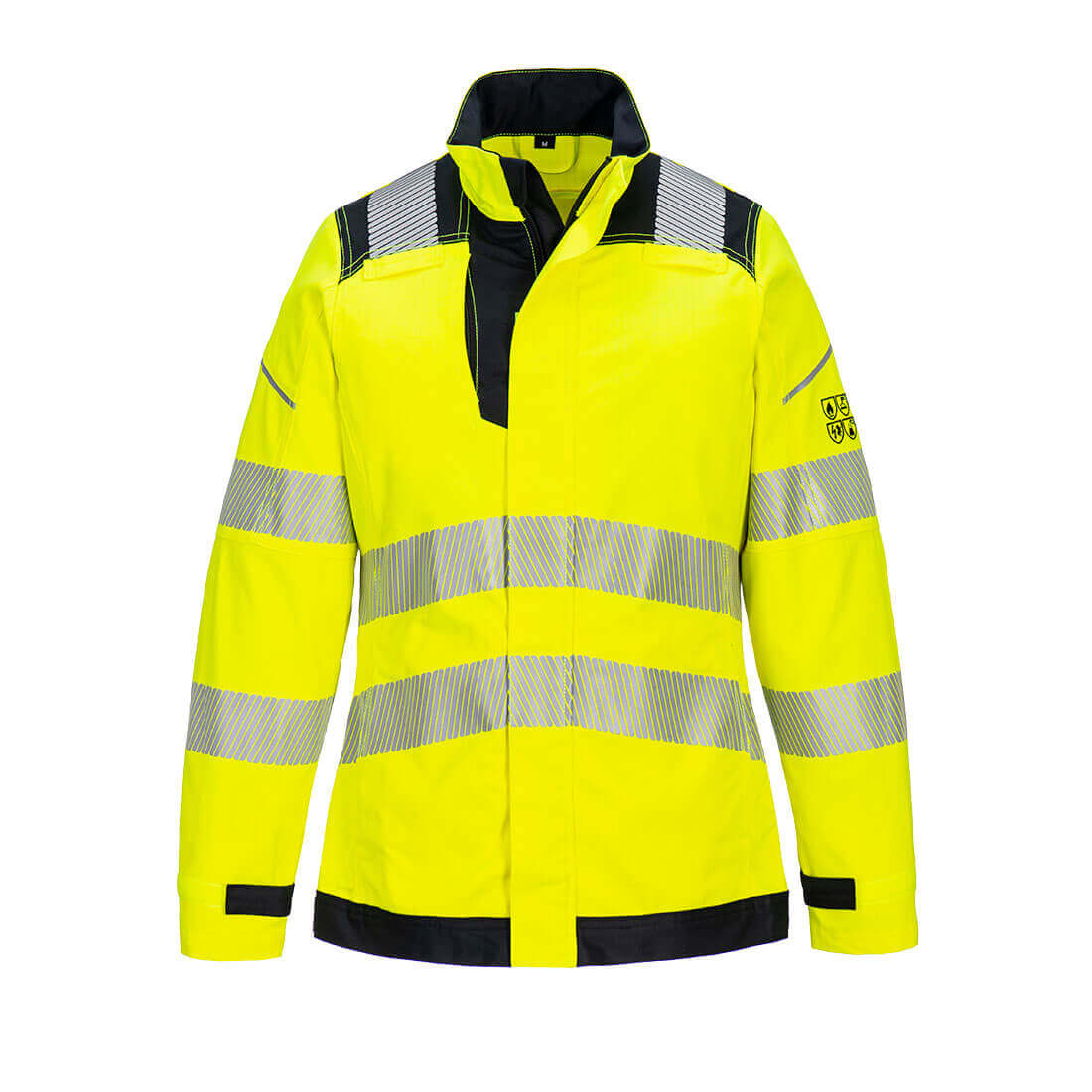 Portwest FR715 PW3 FR Hi-Vis Womens Work Jacket Yellow/Black Main#colour_yellow-black