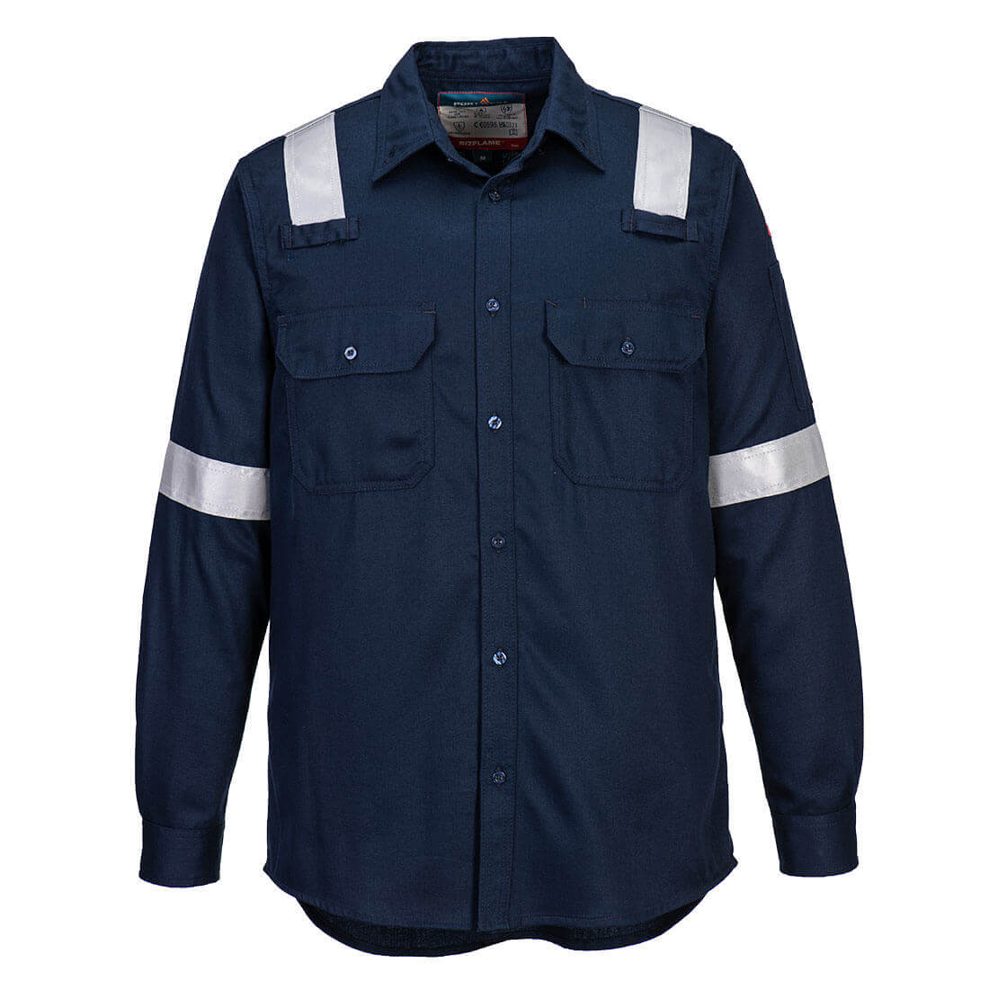 Portwest FR720 FR Lightweight Anti-static Shirt Navy Main#colour_navy