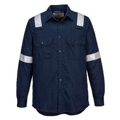 Portwest FR720 FR Lightweight Anti-static Shirt Navy Main#colour_navy