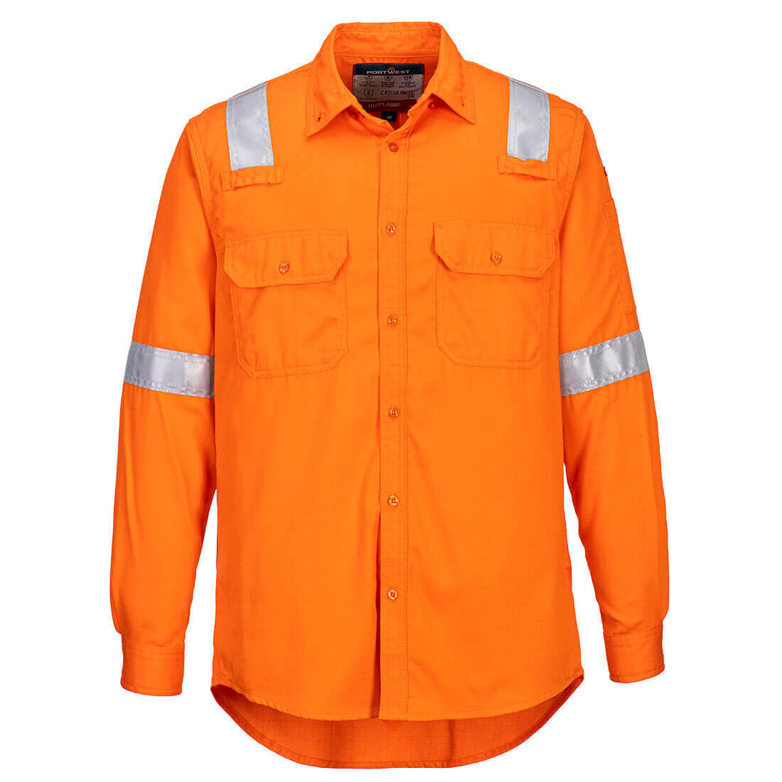 Portwest FR720 FR Lightweight Anti-static Shirt Orange Main#colour_orange