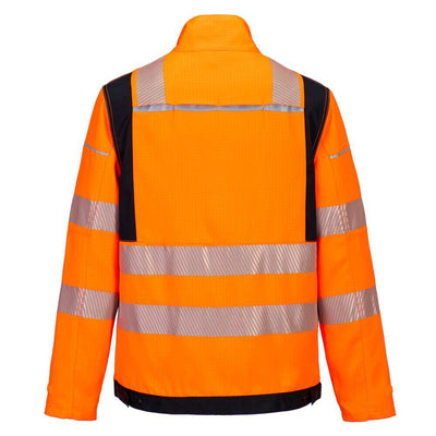 Portwest FR722 PW3 Inherent FR HVO Work Jacket Orange/Black Rear#colour_orange-black