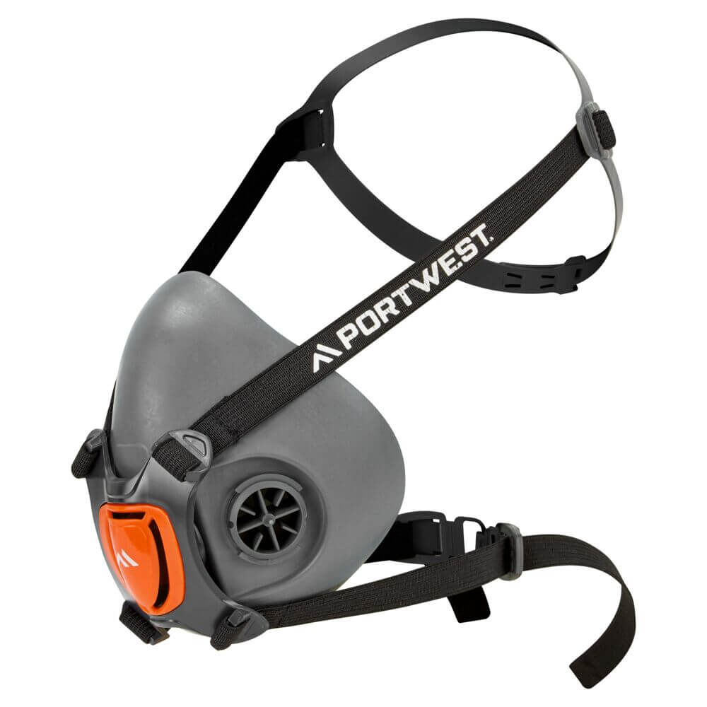 Portwest P421 TPR Respiratory Half Mask Grey Image 2#colour_grey