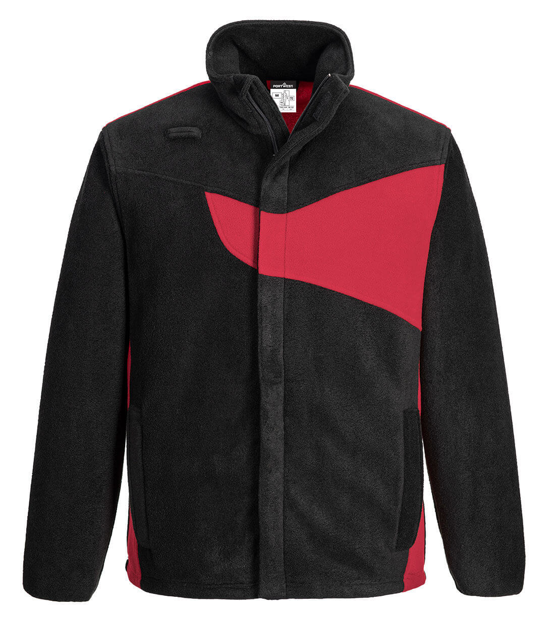 Portwest PW270 PW2 Anti-Pilling Durable Fleece Black/Red Main#colour_black-red