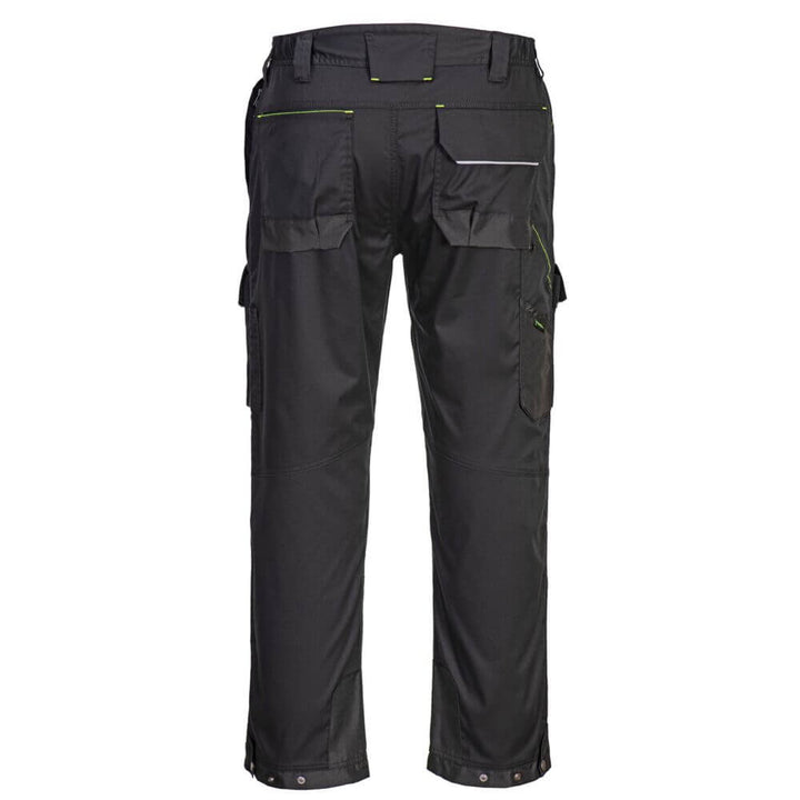 Portwest PW322 PW3 Harness 2-Way Stretch Twill Trousers Black Rear#colour_black