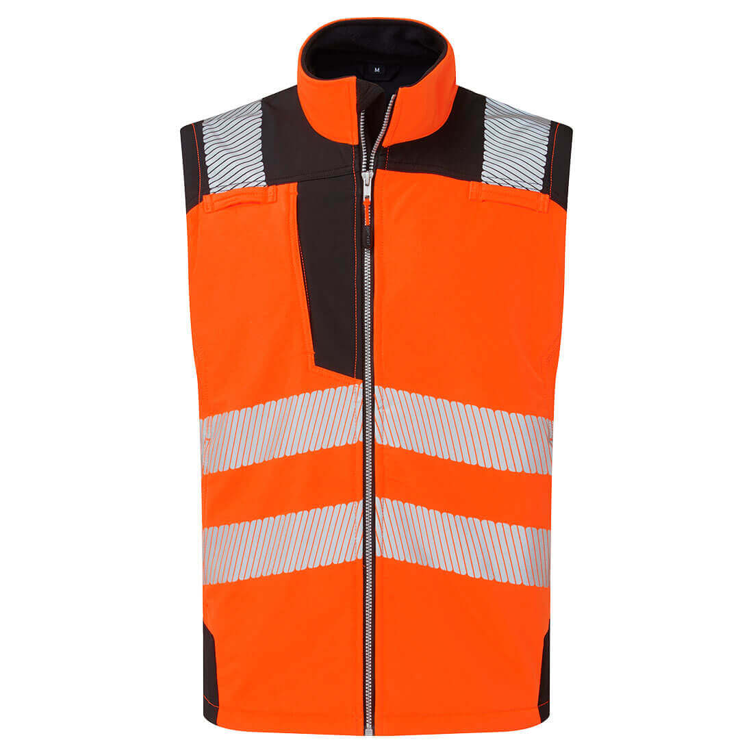 Portwest PW325 Hi-Vis 3-Layer Water resistant Softshell Gilet Orange/Black Main#colour_orange-black