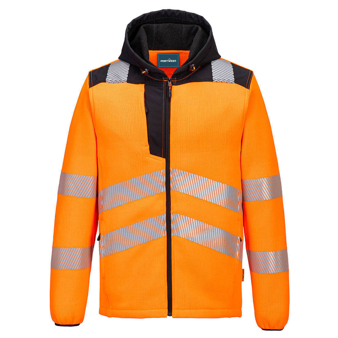 Portwest PW335 Hi-Vis Technical Fleece Orange/Black Main#colour_orange-black