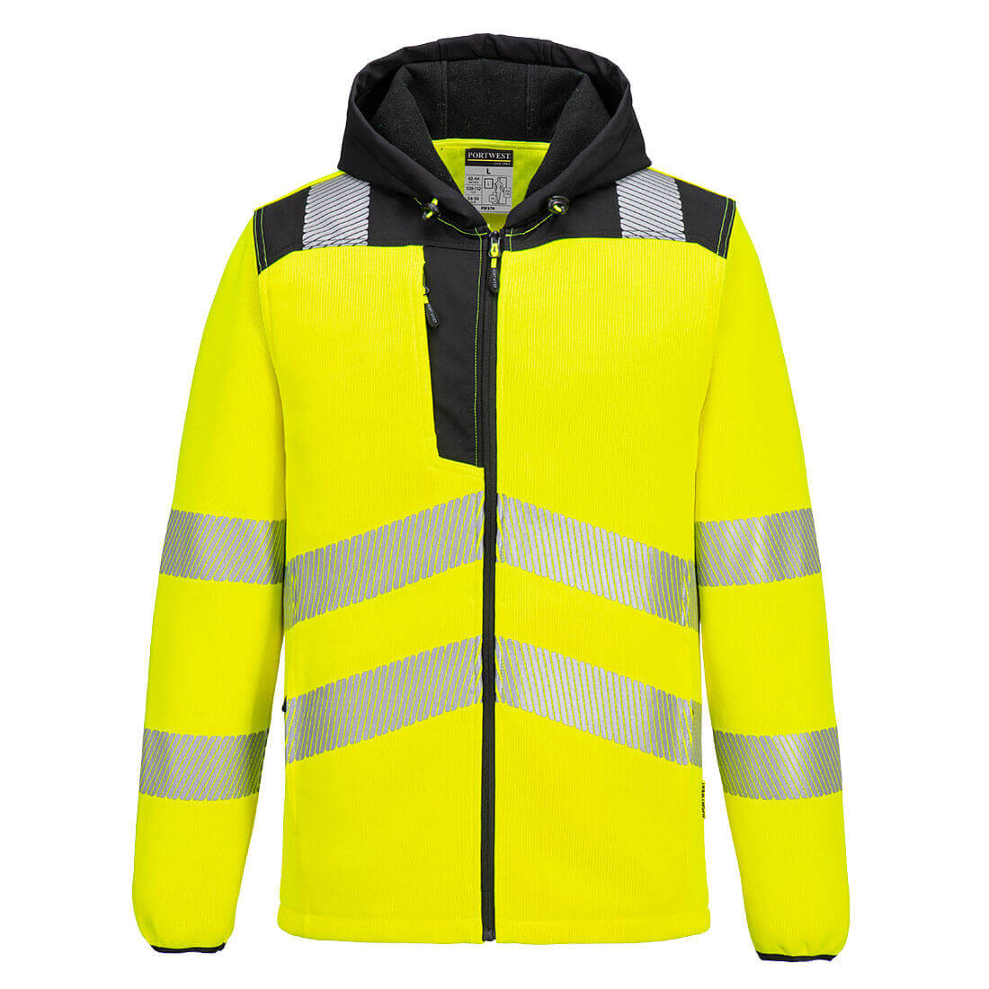 Portwest PW335 Hi-Vis Technical Fleece Yellow/Black Main#colour_yellow-black