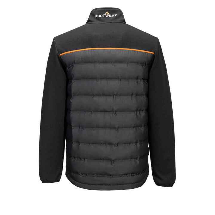 Portwest S381 Hybrid Baffle Jacket Black Rear#colour_black