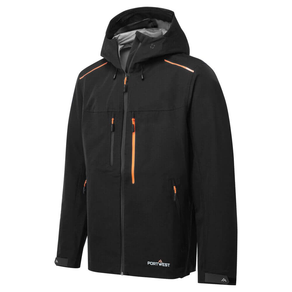 Portwest S385 Breathable Waterproof Shell Jacket Black Image 2#colour_black