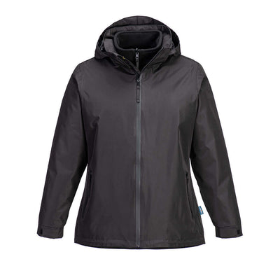 Portwest S574 Womens Breathable Waterproof 3-in-1 Jacket Black Main#colour_black