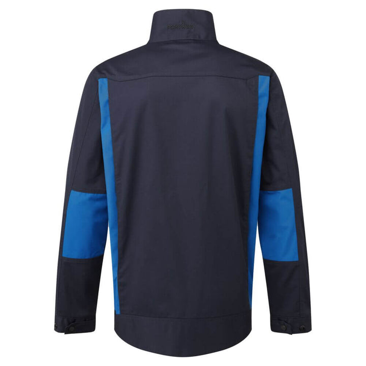 Portwest T745 WX3 Industrial Wash Jacket Dark Navy Rear#colour_dark-navy