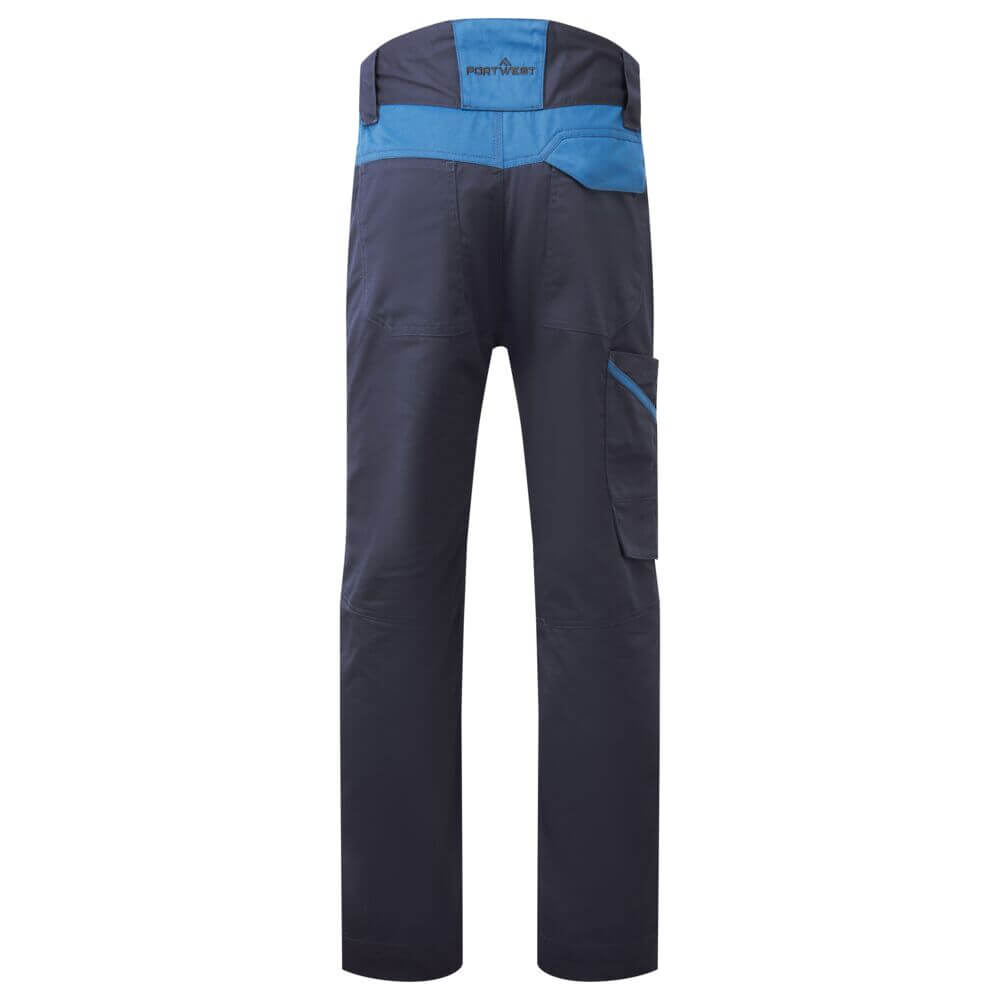 Portwest T747 WX3 Industrial Wash Trousers Dark Navy Rear#colour_dark-navy