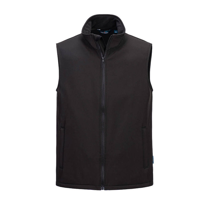 Portwest TK22 Print and Promo 2-Layer Water Resistant Softshell Gilet Black Main#colour_black