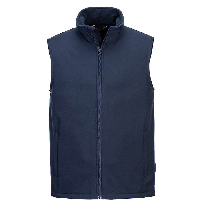 Portwest TK22 Print and Promo 2-Layer Water Resistant Softshell Gilet Navy Main#colour_navy