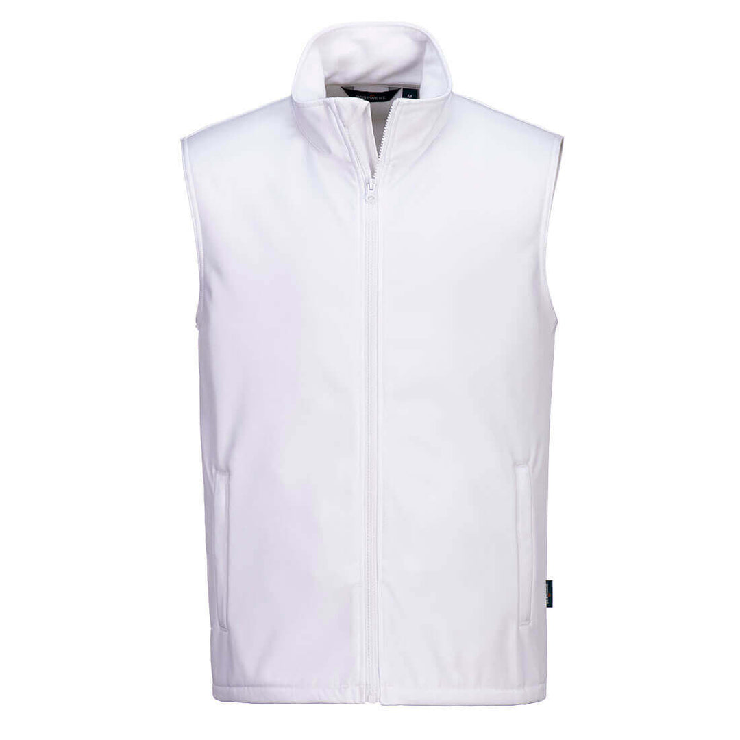 Portwest TK22 Print and Promo 2-Layer Water Resistant Softshell Gilet White Main#colour_white