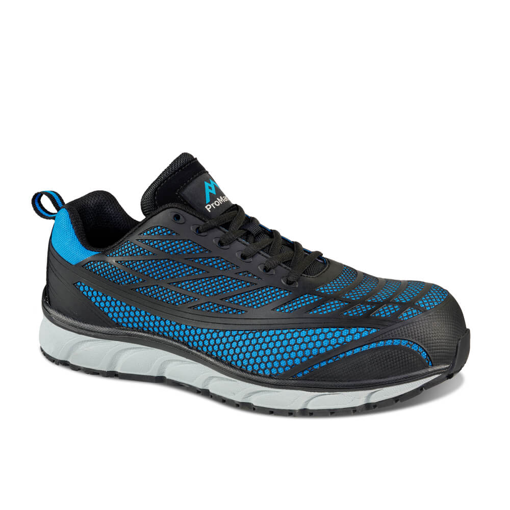 ProMan PM4010 Boston Lightweight Safety Trainers Black/Blue 1#colour_black-blue