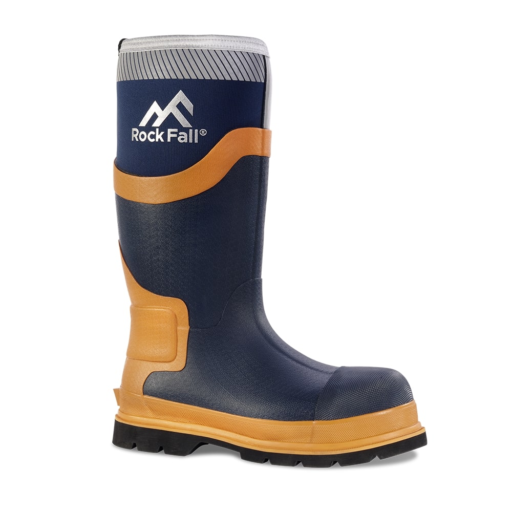 Rock Fall RF290 Silt Wellies - Neoprene Wellington Boots Blue/Orange Main#colour_blue-orange