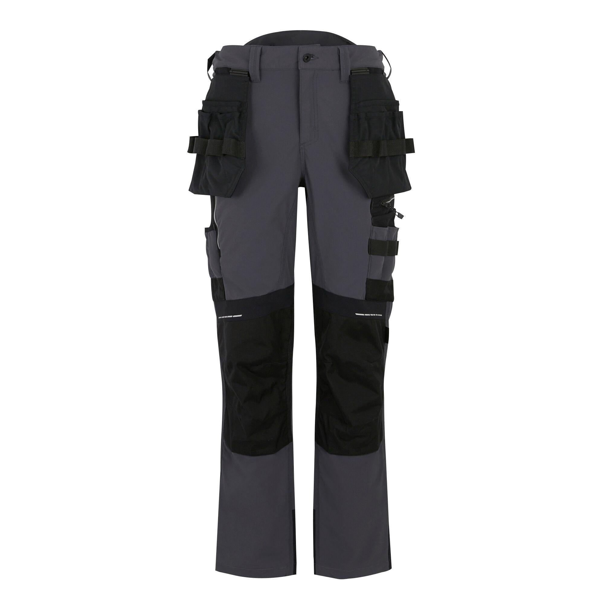 Regatta Pantaloni Workwear New Action Uomo – Multi-tasca, Idrorepellenti, Gamba Lunga (taglia 34, Verde)