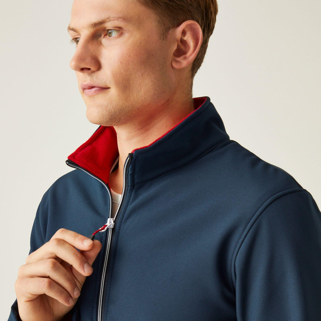 Regatta Professional Ascender Water Resistant Softshell Jacket Navy/Classic Red Model 4#colour_navy-classic-red