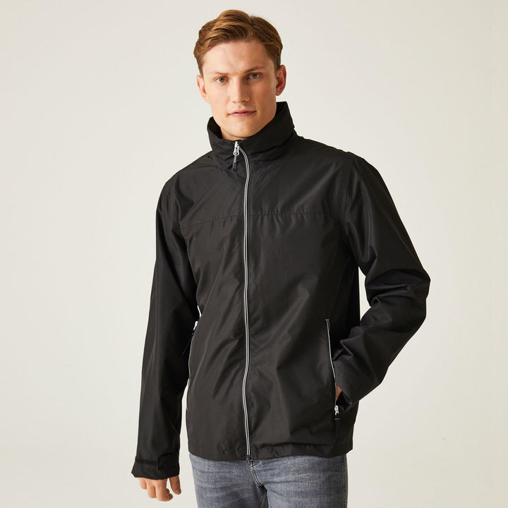 Regatta Professional Ascender Waterproof Shell Jacket Black/Mineral Grey Model 1#colour_black-mineral-grey