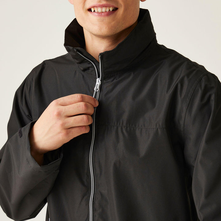 Regatta Professional Ascender Waterproof Shell Jacket Black/Mineral Grey Model 4#colour_black-mineral-grey