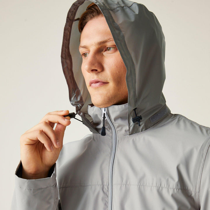 Regatta Professional Ascender Waterproof Shell Jacket Mineral Grey/Black Model 4#colour_mineral-grey-black