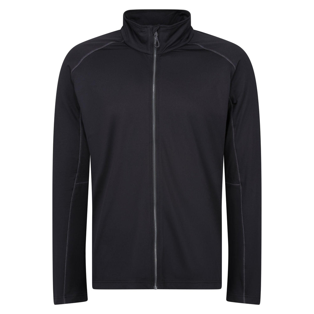 Regatta Professional Core Stretch Full Zip Mid Layer Sweatshirt Classic Blk 1#colour_classic-blk