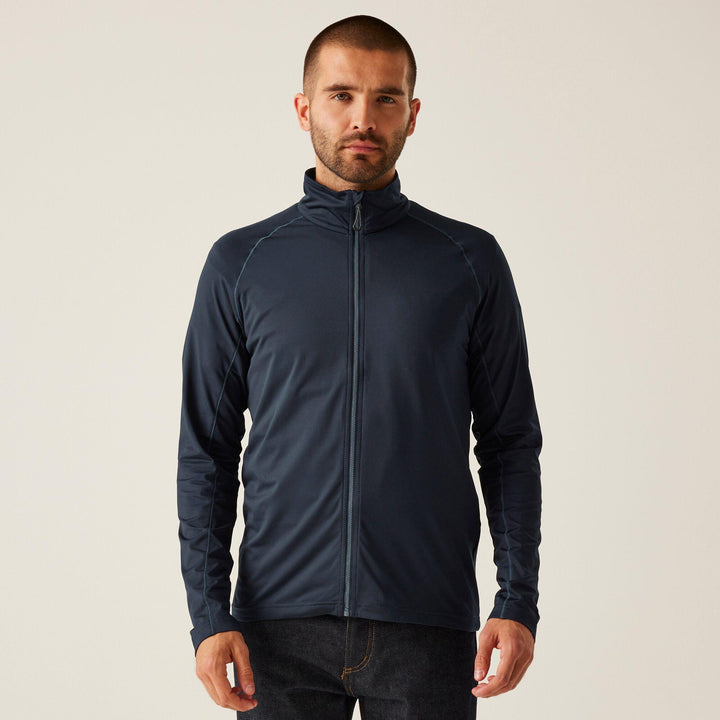 Regatta Professional Core Stretch Full Zip Mid Layer Sweatshirt Navy Model 1#colour_navy