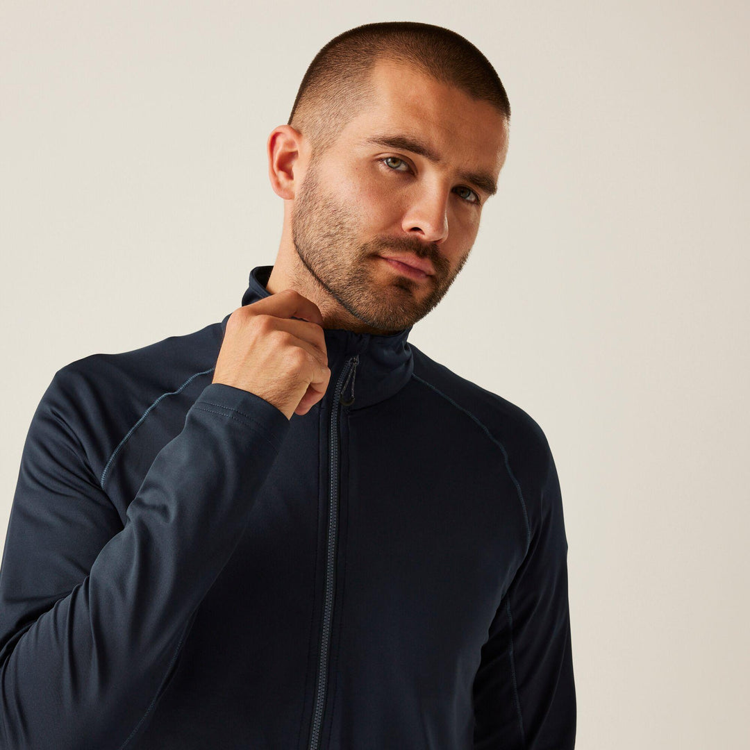 Regatta Professional Core Stretch Full Zip Mid Layer Sweatshirt Navy Model 4#colour_navy