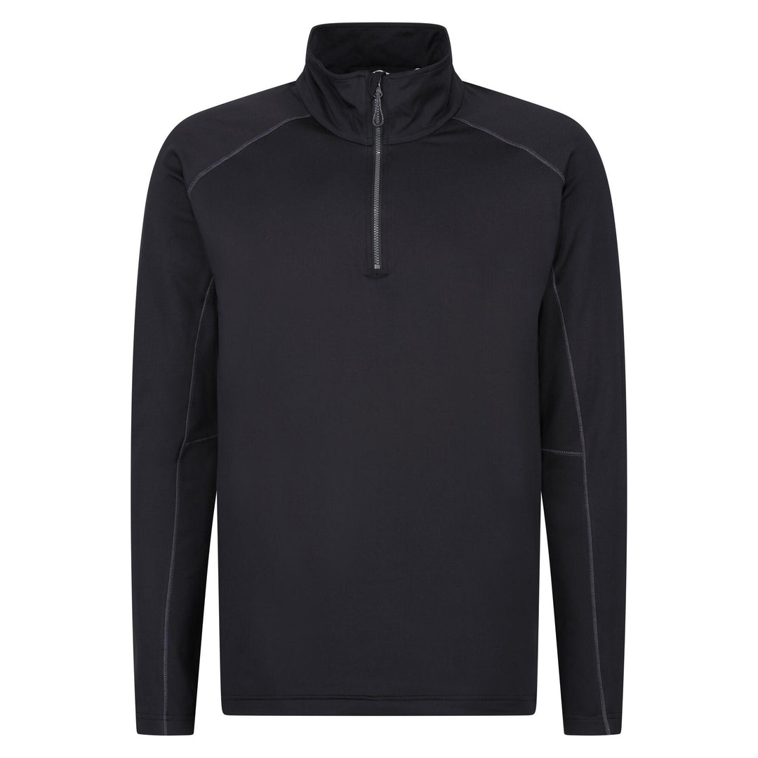 Regatta Professional Core Stretch Quarter Zip Mid Layer Sweatshirt Classic Blk 1#colour_classic-blk