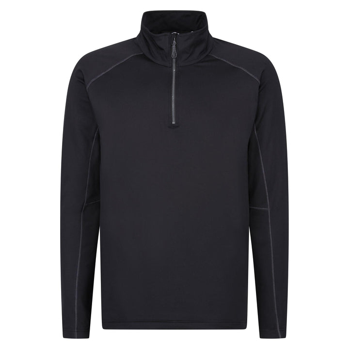 Regatta Professional Core Stretch Quarter Zip Mid Layer Sweatshirt Classic Blk 1#colour_classic-blk