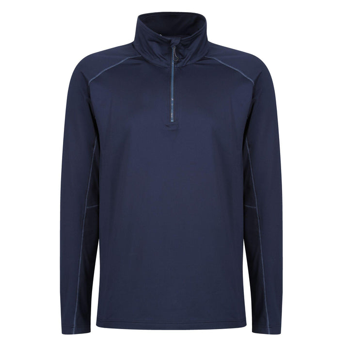 Regatta Professional Core Stretch Quarter Zip Mid Layer Sweatshirt Navy 1#colour_navy